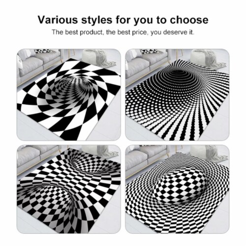 3D Clown Trap Visual Carpet, Living Room Bedroom Floor Mat, Halloween Horror Carpet Perspective: left