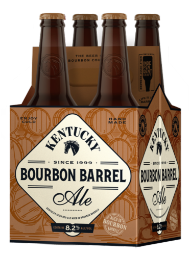 Lexington Brewing Kentucky Bourbon Barrel Ale Craft Beer Bottles Perspective: left
