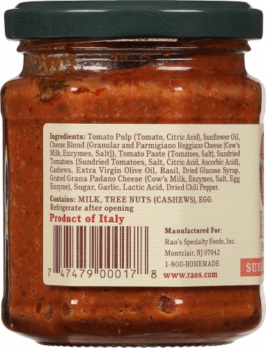 Rao's Homemade® Sundried Tomato Pesto Perspective: left