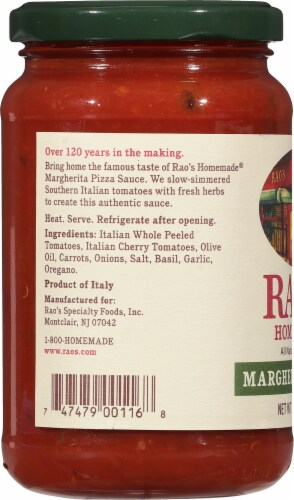 Rao's Homemade Margherita Pizza Sauce Perspective: left