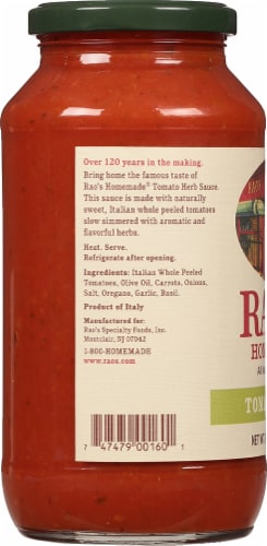 Rao's Homemade Tomato Herb Sauce Perspective: left