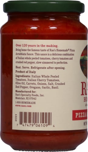 Raos Homemade® Spicy Pizza Arrabbiata Sauce Perspective: left