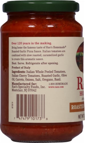 RAO's Homemade® Roasted Garlic Pizza Sauce Perspective: left