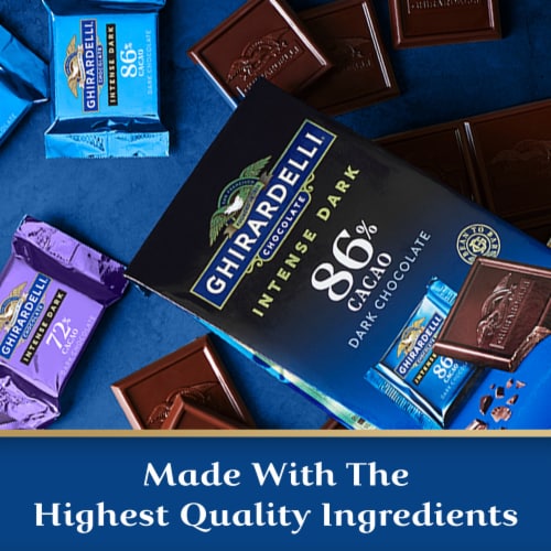 Ghirardelli® Intense Dark 86% Cacao Chocolate Squares Bag Perspective: left