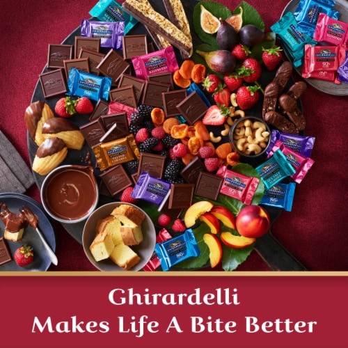 Ghirardelli® Dark Chocolate Squares Assorted Candy Bag Perspective: left