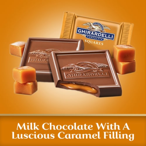 Ghirardelli® Milk Chocolate Caramel Squares Perspective: left