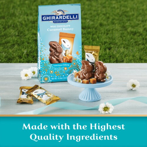 Ghirardelli® Easter Milk Chocolate Caramel Bunnies Easter Candy Perspective: left