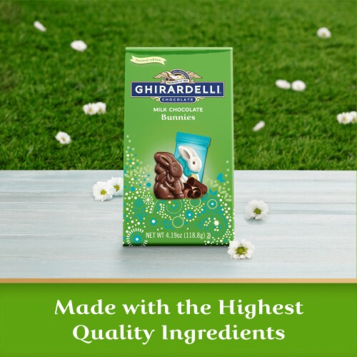 Ghirardelli® Milk Chocolate Bunnies Easter Candy Perspective: left