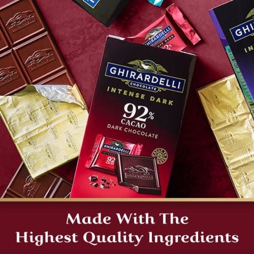 Ghirardelli® Intense Dark 92% Cacao Chocolate Squares Perspective: left