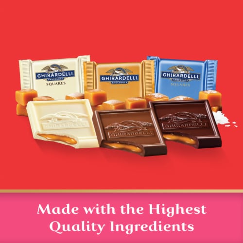 Ghirardelli® Assorted Chocolate Caramel Squares Valentine Candy Perspective: left