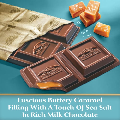 Ghirardelli® Sea Salt Caramel Milk Chocolate Bar Perspective: left