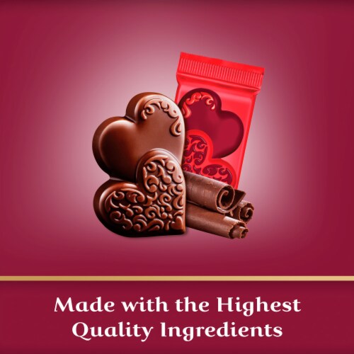 Ghirardelli® Dark Chocolate Duet Hearts Valentine Candy Perspective: left