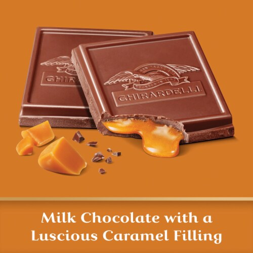 Ghirardelli® Caramel Milk Chocolate Bar Perspective: left
