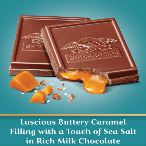 Ghirardelli® Sea Salt Caramel Milk Chocolate Squares Perspective: left