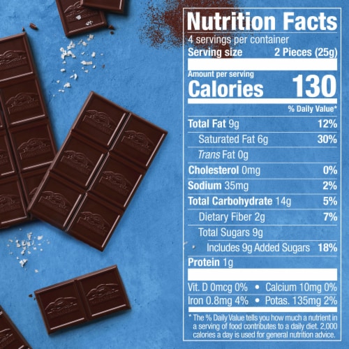 Ghirardelli® Intense Dark Sea Salt With 60% Cacao Dark Chocolate Perspective: left