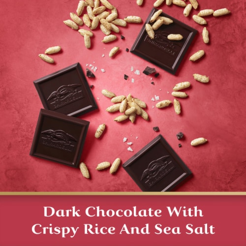 Ghirardelli® Intense Dark Crispy Rice & Sea Salt Dark Chocolate Bar Perspective: left