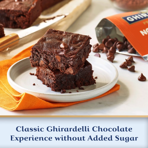 Ghiradelli® No Sugar Added Dark Chocolate Chips Perspective: left