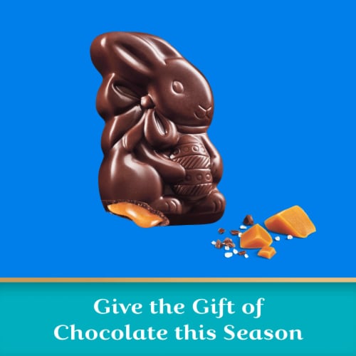 Ghirardelli® Dark Chocolate Sea Salt Caramel Bunnies Easter Candy Bag Perspective: left
