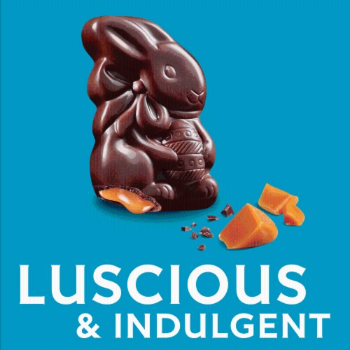 Ghiardelli® Caramel Milk Chocolate Bunnies Gift Perspective: left