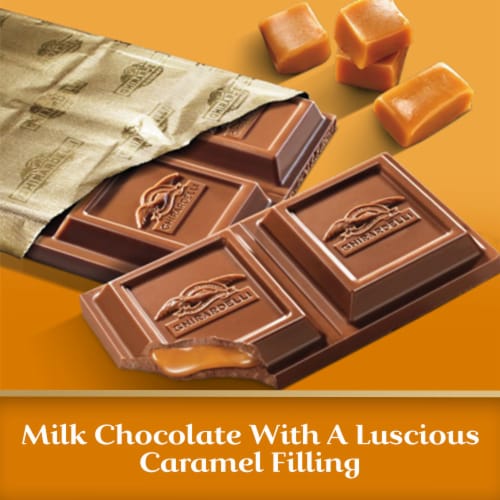 Ghirardelli Milk Chocolate Bar with Caramel Filling Perspective: left