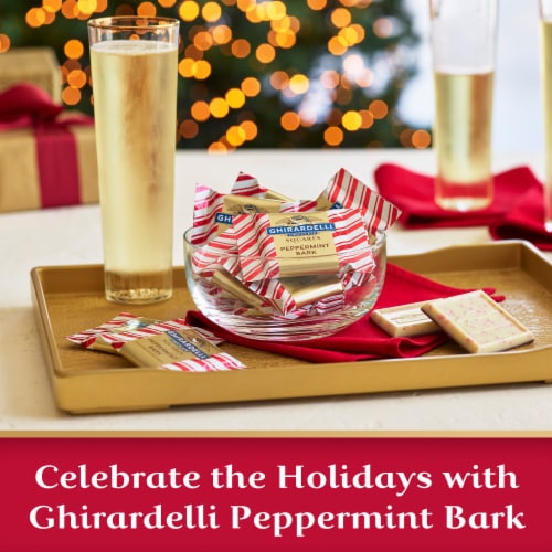 Ghirardelli® Holiday Peppermint Bark Chocolate Candy Bar Perspective: left