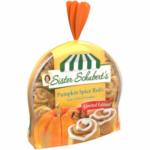 Sister Schubert's Pumpkin Spice Rolls Perspective: left