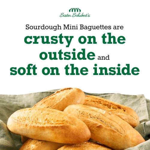 Sister Schubert's Sourdough Mini Baguette Frozen Bread Perspective: left