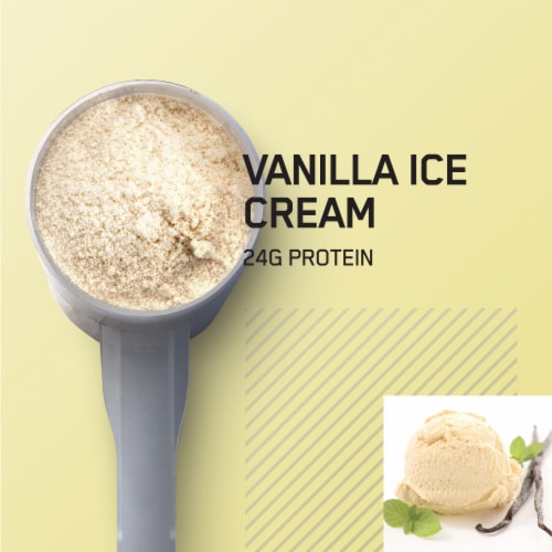 Optimum Nutrition Gold Standard Whey Vanilla Ice Cream Protein Powder Perspective: left
