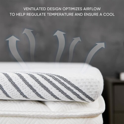 FlexPedic 2 Inch Coconut Shell Carbon Memory Foam Mattress Topper, Full Size Perspective: left