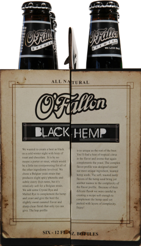 O’Fallon Brewery Black Hemp Black Ale 6 Pack Perspective: left