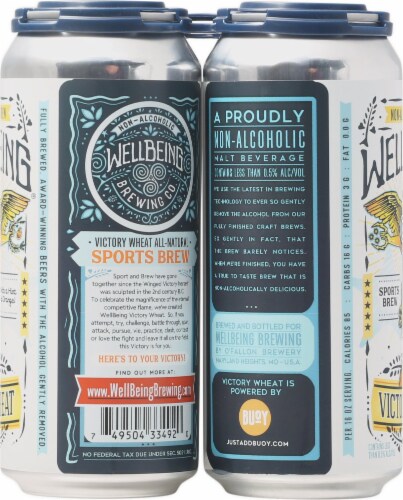 WellBeing Victory Wheat Non-Alcoholic Brew Perspective: left
