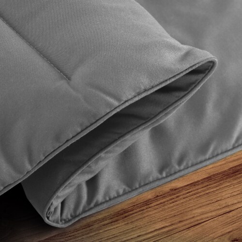 Lux Decor Collection Twin Single Comforter, Microfiber Soft 1PC Duvet Insert - Grey Perspective: left