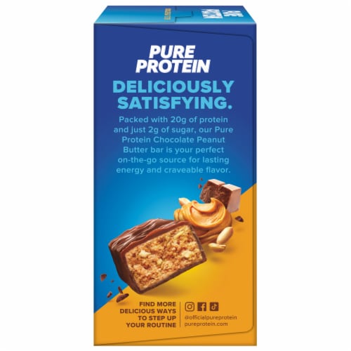 Pure Protein Chocolate Peanut Butter Protein Bars Perspective: left