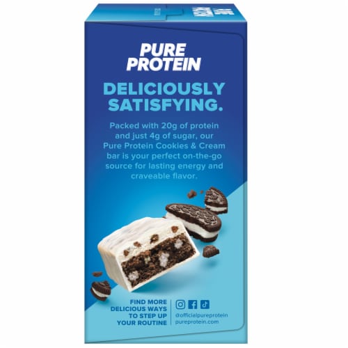 Pure Protein® Cookies & Cream Protein Bars Perspective: left