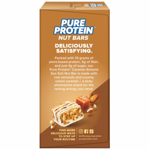 Pure Protein Caramel Almond Sea Salt Protein Bars Perspective: left