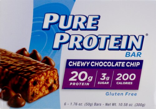 Pure Protein Chewy Chocolate Chip Bars Perspective: left