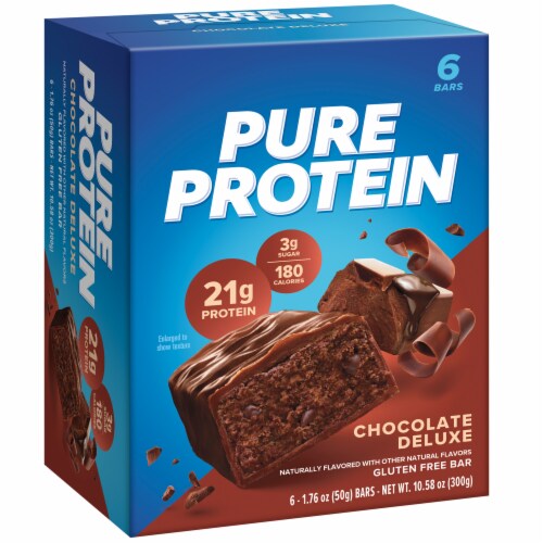 Pure Protein Chocolate Deluxe Protein Bars Perspective: left