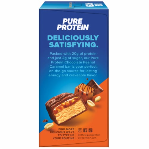 Pure Protein® Chocolate Peanut Caramel Protein Bars Perspective: left