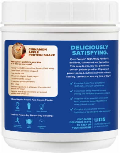 Pure Protein® Vanilla Creme Whey Powdered Protein Perspective: left