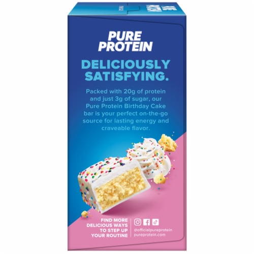 Pure Protein Birthday Cake Protein Bars Perspective: left