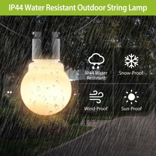 Water Resistant Warm White Globe String Lights Plug in Fairy Light Bulbs 1 Set Fry s Food Stores