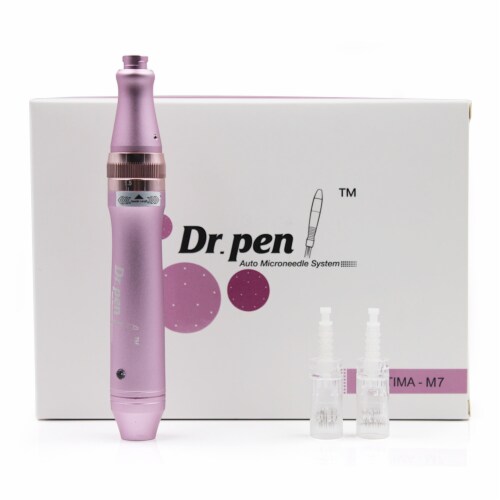 Dr. Pen - Ultima Electric Derma Pen Stamp Auto MicroNeedle Roller - 2x 12Pin Cartridges Perspective: left