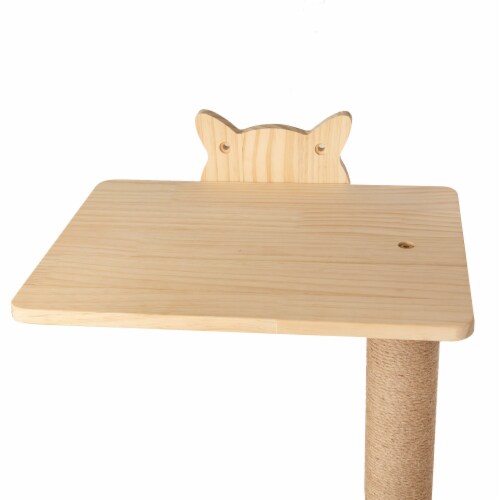 Yeah Depot - Wall-Mounted Cat Scratching Pad - Indoor Wood Cat Tree with Hammock Perspective: left