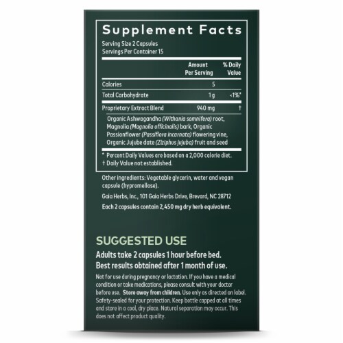 Gaia® Herbs SleepThru® Herbal Supplement Perspective: left