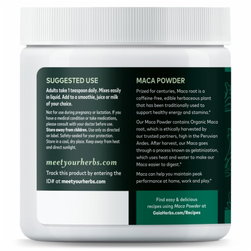 Gaia Herbs Maca Powder Perspective: left