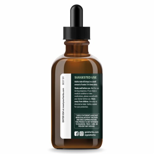 Gaia Herbs GI Feel Good Herbal Supplement Perspective: left