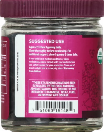 GaiaKids Black Elderberry Kids Daily Gummies Perspective: left