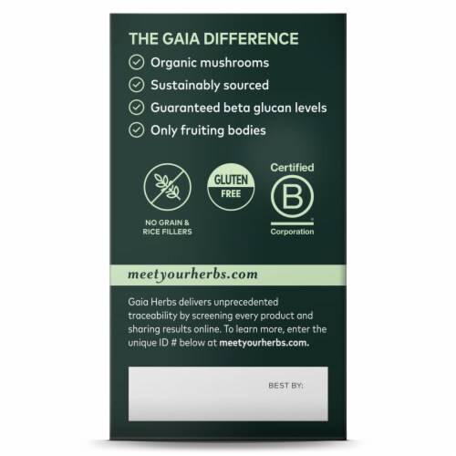 Gaia Herbs Cordyceps Mushrooms Energy Support Perspective: left