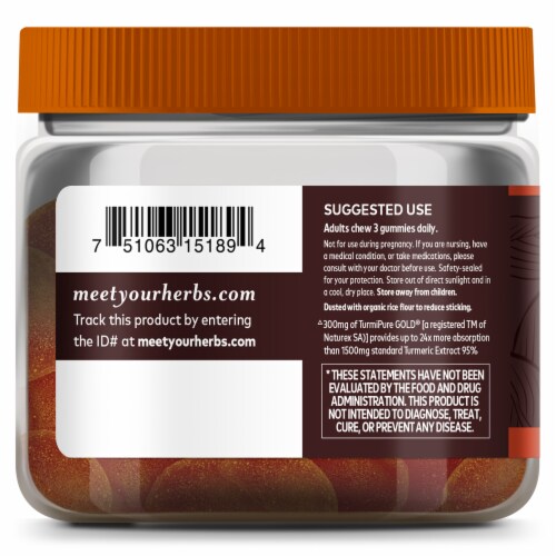 Gaia Herbs Tumeric Supreme Extra Strength Gummies Perspective: left