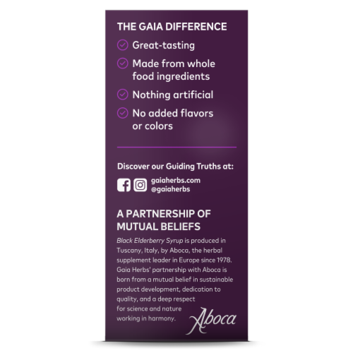 Gaia® Herbs Daily Strength Black Elderberry Syrup Perspective: left